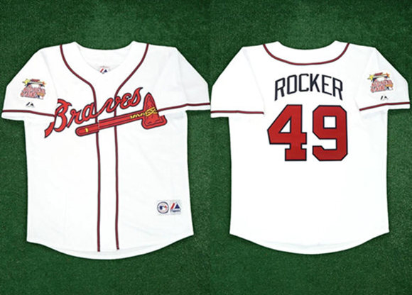 Men's White Atlanta Braves Active Player Custom 2000 All Star Home Stitched Baseball Jersey